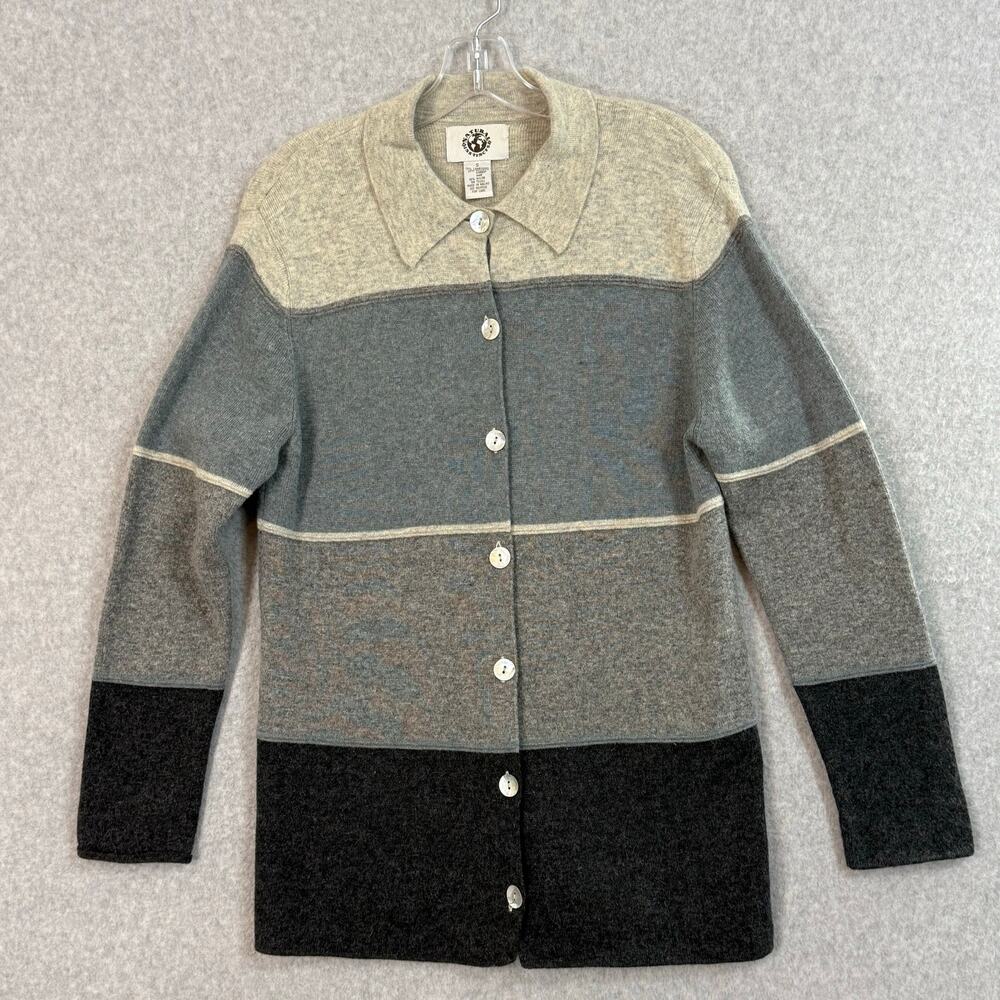 Vtg Natural Instincts Lambswool Cardigan Sweater Size S Neutral Elevated Basic